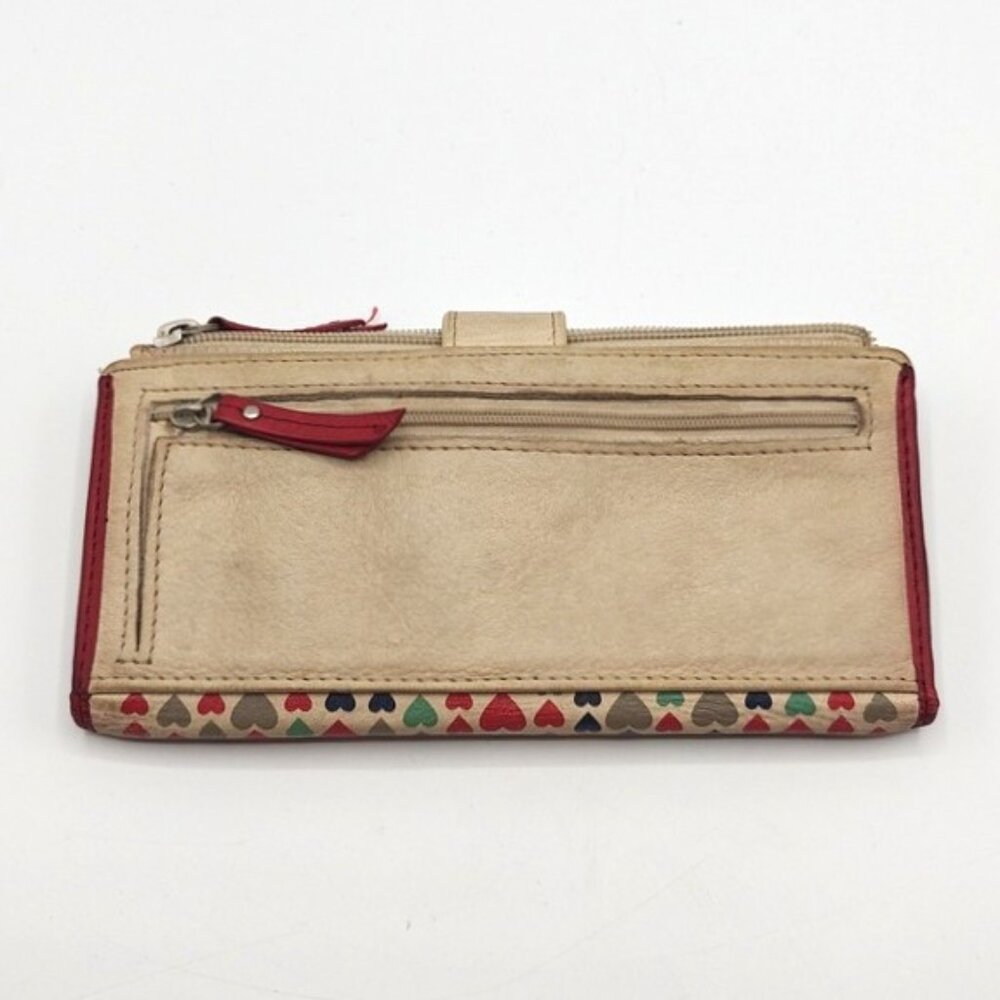 Fossil Wallet Bi-Fold Snap Closure Leather Boho M… - image 2